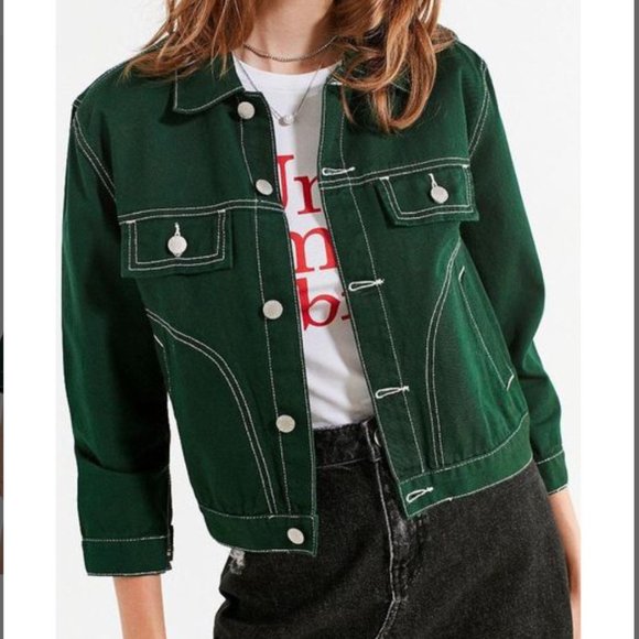 UNIF Green Jean Style Jacket Small - Picture 1 of 6